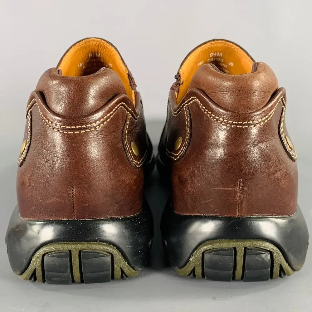 COLE HAAN Size 9.5 Brown Contrast Stitch Leather Slip On Loafers